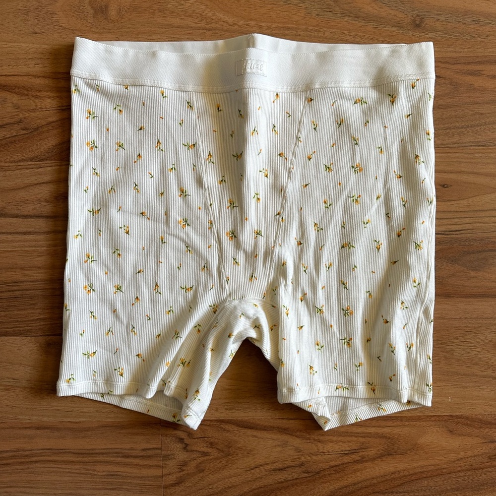 NWT Skims Cotton Ribbed Boxer Marigold Print